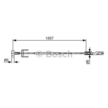 palancas cables frenado - Cable de accionamiento, freno de estacionamiento BOSCH 1987482292