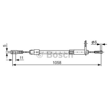 palancas cables frenado - Cable de accionamiento, freno de estacionamiento BOSCH 1987477849