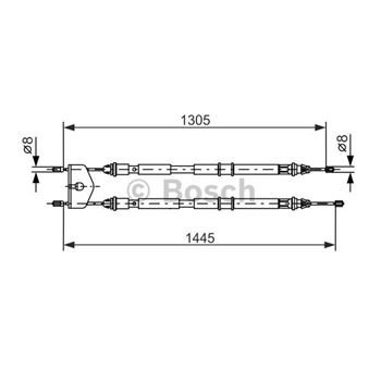 palancas cables frenado - Cable de accionamiento, freno de estacionamiento BOSCH 1987477732