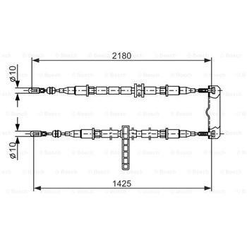 palancas cables frenado - Cable de accionamiento, freno de estacionamiento BOSCH 1987477895