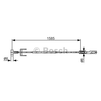 palancas cables frenado - Cable de accionamiento, freno de estacionamiento BOSCH 1987482145