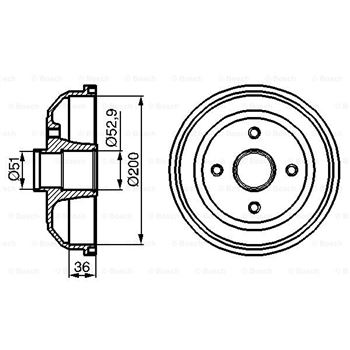 tambor de freno - Tambor de freno BOSCH 0986477134