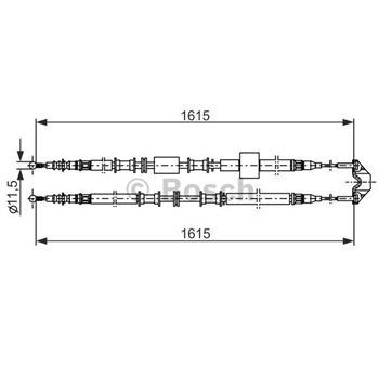 palancas cables frenado - Cable de accionamiento, freno de estacionamiento BOSCH 1987477935