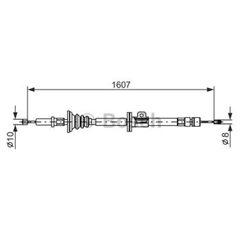 palancas cables frenado - Cable de accionamiento, freno de estacionamiento BOSCH 1987477358