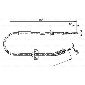 palancas cables frenado - Cable de accionamiento, freno de estacionamiento BOSCH 1987477941