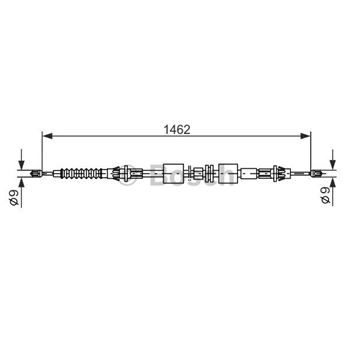 palancas cables frenado - Cable de accionamiento, freno de estacionamiento BOSCH 1987477836