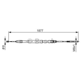 palancas cables frenado - Cable de accionamiento, freno de estacionamiento BOSCH 1987477694