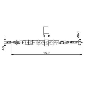 palancas cables frenado - Cable de accionamiento, freno de estacionamiento BOSCH 1987482106