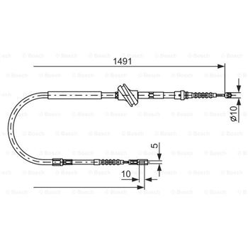 palancas cables frenado - Cable de accionamiento, freno de estacionamiento BOSCH 1987477687