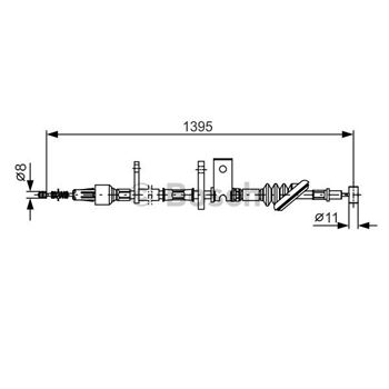 palancas cables frenado - Cable de accionamiento, freno de estacionamiento BOSCH 1987482089