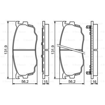 pastillas de freno coche - (BP1130) Pastilla de freno BOSCH 0986494258