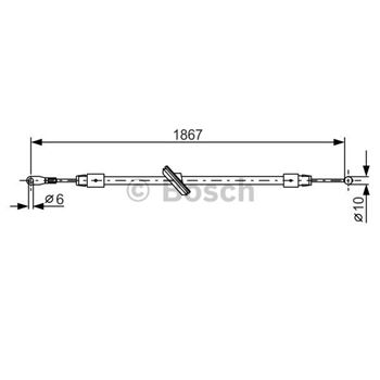 palancas cables frenado - Cable de accionamiento, freno de estacionamiento BOSCH 1987482028