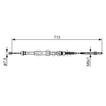 palancas cables frenado - Cable de accionamiento, freno de estacionamiento BOSCH 1987477594