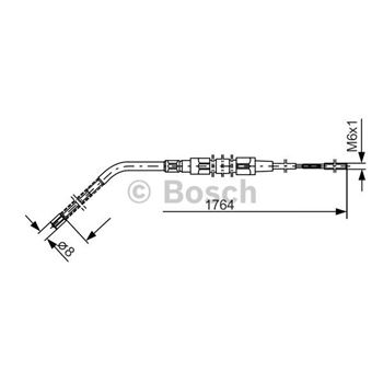 palancas cables frenado - Cable de accionamiento, freno de estacionamiento BOSCH 1987477181