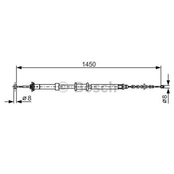 palancas cables frenado - Cable de accionamiento, freno de estacionamiento BOSCH 1987482199