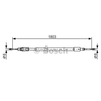 palancas cables frenado - Cable de accionamiento, freno de estacionamiento BOSCH 1987482317