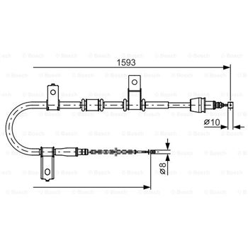 palancas cables frenado - Cable de accionamiento, freno de estacionamiento BOSCH 1987482224