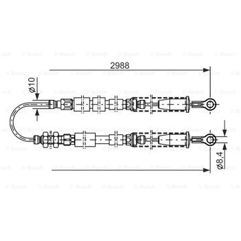 palancas cables frenado - Cable de accionamiento, freno de estacionamiento BOSCH 1987477381