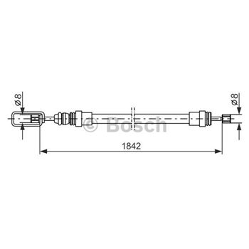 palancas cables frenado - Cable de accionamiento, freno de estacionamiento BOSCH 1987477422