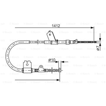 palancas cables frenado - Cable de accionamiento, freno de estacionamiento BOSCH 1987477403