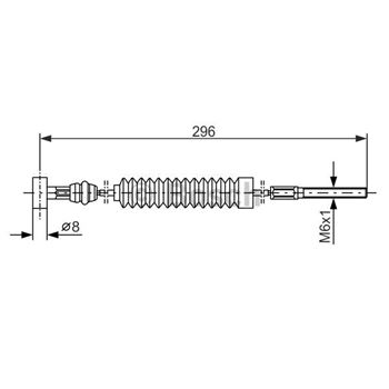 palancas cables frenado - Cable de accionamiento, freno de estacionamiento BOSCH 1987477984