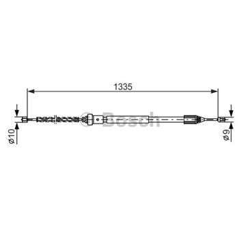 palancas cables frenado - Cable de accionamiento, freno de estacionamiento BOSCH 1987477783