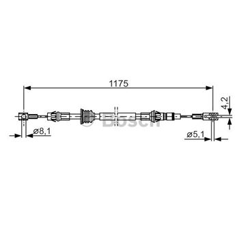 palancas cables frenado - Cable de accionamiento, freno de estacionamiento BOSCH 1987482012