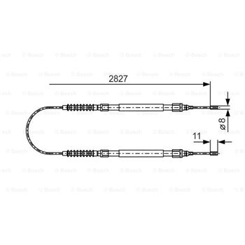 palancas cables frenado - Cable de accionamiento, freno de estacionamiento BOSCH 1987477263