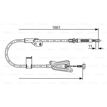 palancas cables frenado - Cable de accionamiento, freno de estacionamiento BOSCH 1987477914