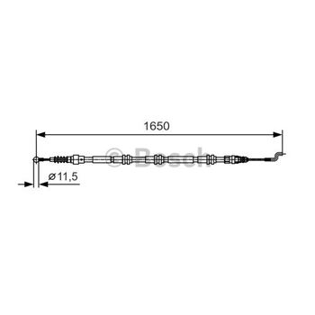 palancas cables frenado - Cable de accionamiento, freno de estacionamiento BOSCH 1987482016