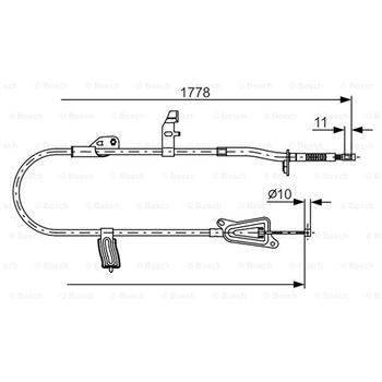 palancas cables frenado - Cable de accionamiento, freno de estacionamiento BOSCH 1987482305