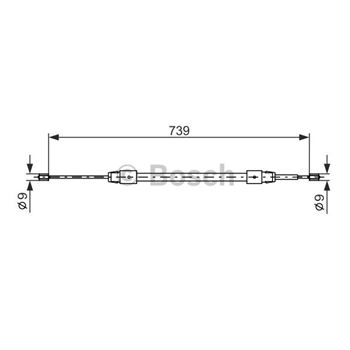 palancas cables frenado - Cable de accionamiento, freno de estacionamiento BOSCH 1987477691