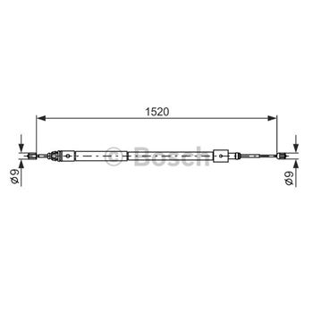 palancas cables frenado - Cable de accionamiento, freno de estacionamiento BOSCH 1987477585