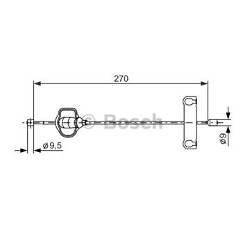 palancas cables frenado - Cable de accionamiento, freno de estacionamiento BOSCH 1987477631