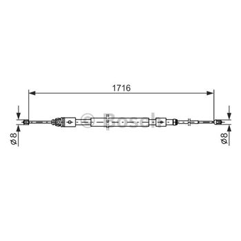 palancas cables frenado - Cable de accionamiento, freno de estacionamiento BOSCH 1987477599