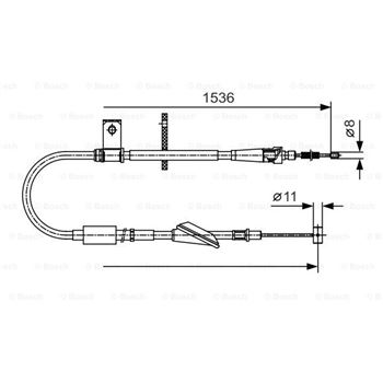 palancas cables frenado - Cable de accionamiento, freno de estacionamiento BOSCH 1987482137