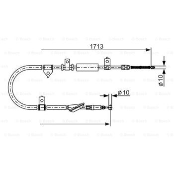 palancas cables frenado - Cable de accionamiento, freno de estacionamiento BOSCH 1987477886