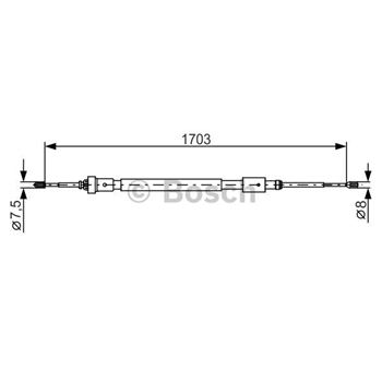 palancas cables frenado - Cable de accionamiento, freno de estacionamiento BOSCH 1987482315