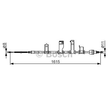 palancas cables frenado - Cable de accionamiento, freno de estacionamiento BOSCH 1987482349