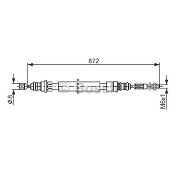 palancas cables frenado - Cable de accionamiento, freno de estacionamiento BOSCH 1987477149