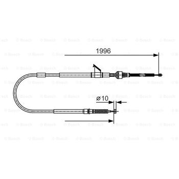 palancas cables frenado - Cable de accionamiento, freno de estacionamiento BOSCH 1987482068