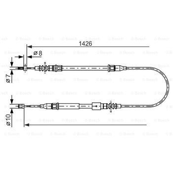 palancas cables frenado - Cable de accionamiento, freno de estacionamiento BOSCH 1987477670