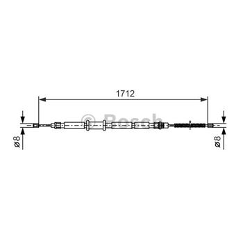 palancas cables frenado - Cable de accionamiento, freno de estacionamiento BOSCH 1987477618