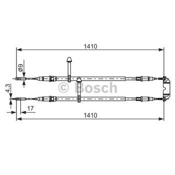 palancas cables frenado - Cable de accionamiento, freno de estacionamiento BOSCH 1987477245