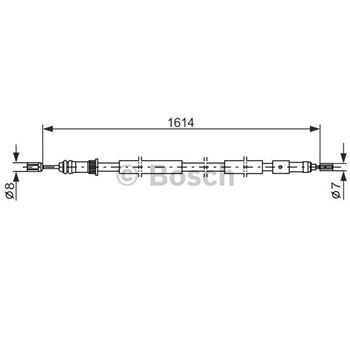 palancas cables frenado - Cable de accionamiento, freno de estacionamiento BOSCH 1987477432