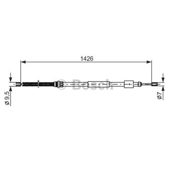 palancas cables frenado - Cable de accionamiento, freno de estacionamiento BOSCH 1987477146