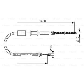 palancas cables frenado - Cable de accionamiento, freno de estacionamiento BOSCH 1987477384