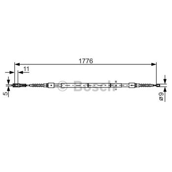 palancas cables frenado - Cable de accionamiento, freno de estacionamiento BOSCH 1987482126