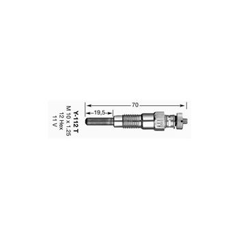 bujias de coche - Bujía de precalentamiento NGK Y-112T | 6327