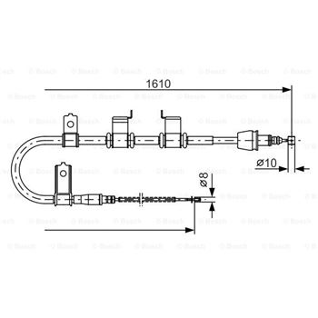 palancas cables frenado - Cable de accionamiento, freno de estacionamiento BOSCH 1987482070